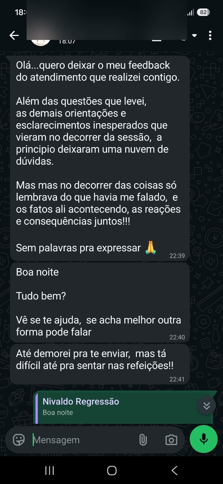Depoimento de cliente 6 sobre um atendimento com Rosä
